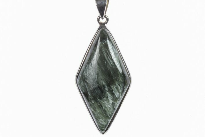 Polished Seraphinite Pendant (Necklace) - Sterling Silver #241331